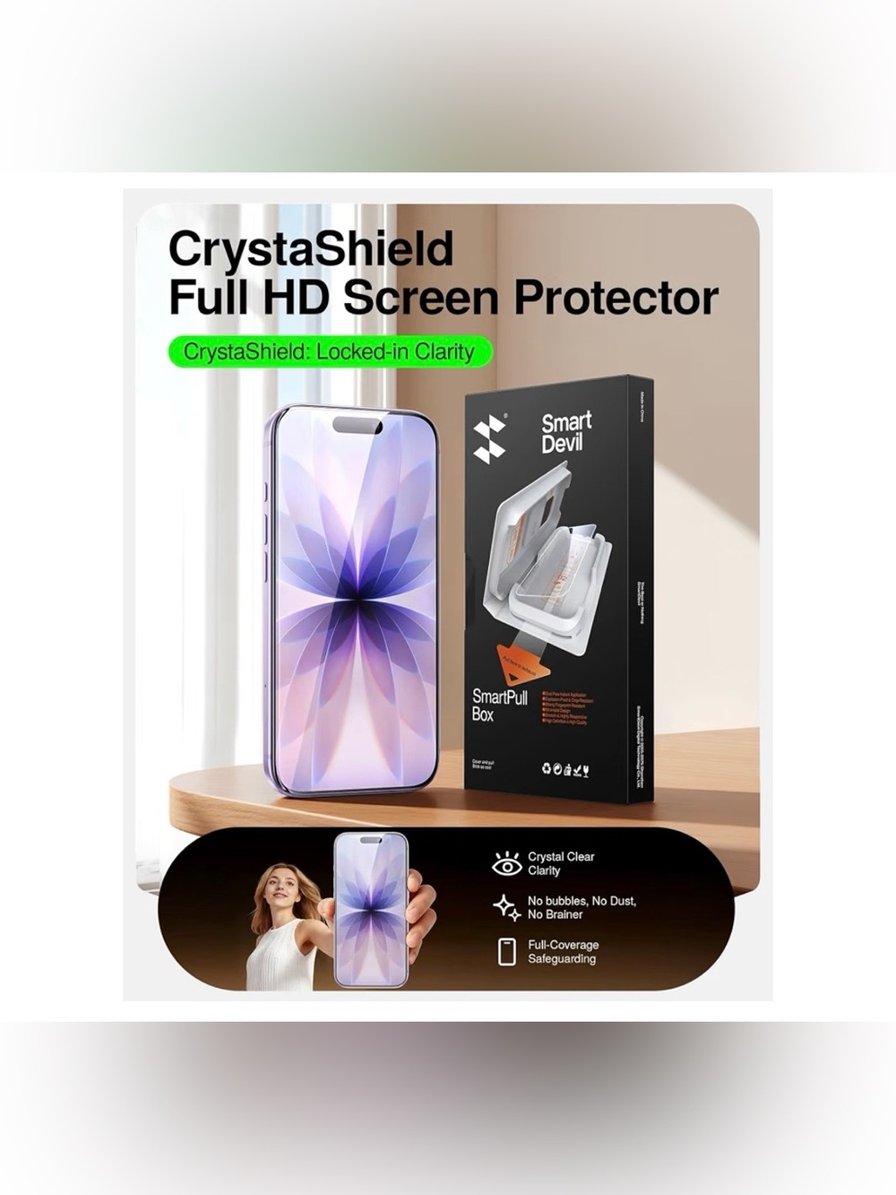 CrystaShield Full HD Screen Protector - Purple